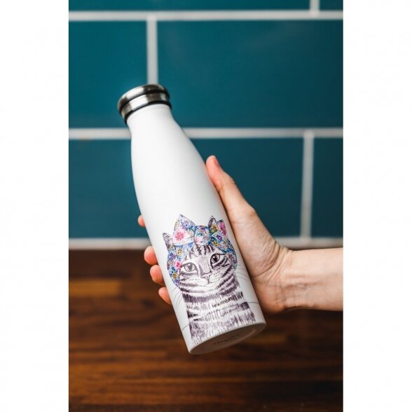 Cat Double-Walled Stainless Steel Bottle, 500ml 1