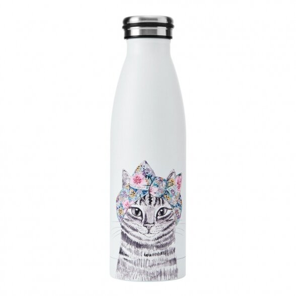 Cat Double-Walled Stainless Steel Bottle, 500ml