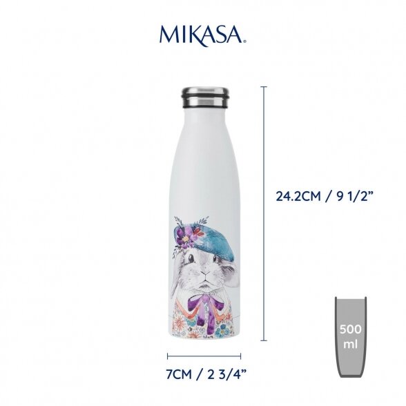 Mikasa Tipperleyhill Rabbit Double-Walled Stainless Steel Bottle, 500ml 5