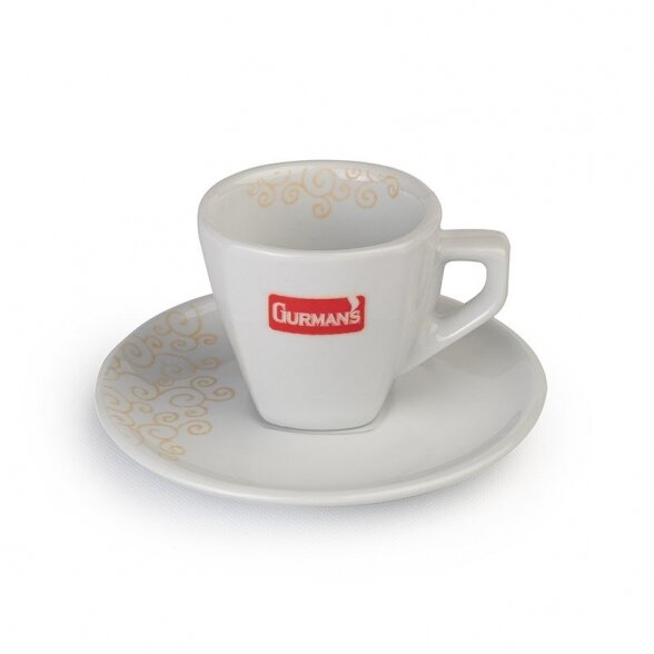 GURMAN'S White espresso cup with saucer