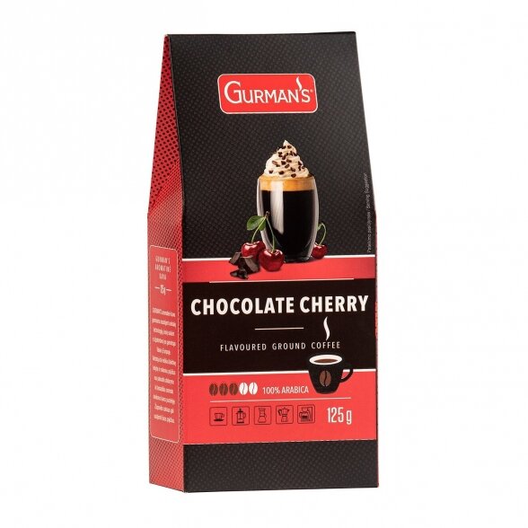 GURMAN'S CHOCOLATE-CHERRY, flavoured ground coffee 125 g.
