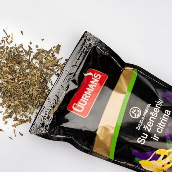 GURMAN'S GREEN TEA WITH GINSENG AND LEMON 90 g, green tea