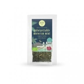 JUST-T Organic Herbal Infusion Mint, Unforgettable Moroccan Mint, silk Bags (60 pcs.box)