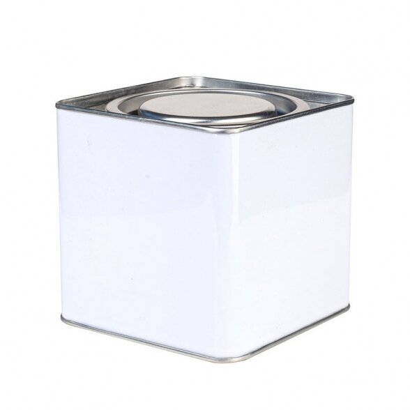 Square tin WHITE 250g