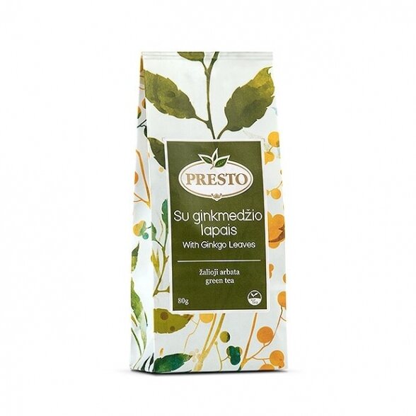 PRESTO GREEN TEA WITH GINKGO LEAVES 80g, green tea