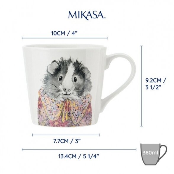 Mikasa Tipperleyhill Guinea Pig Print Porcelain Mug, 380ml 5