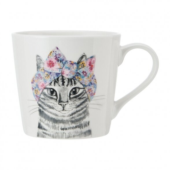 Mikasa Tipperleyhill Cat Print Porcelain Mug, 380ml