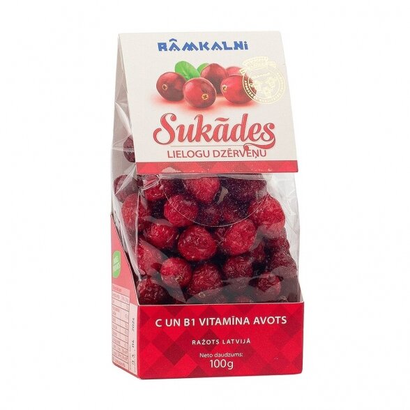 Stambiauogių spanguolių cukatos, 100g