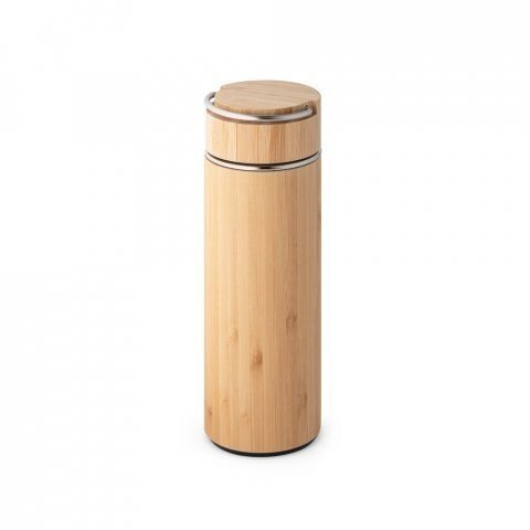 Bamboo and stainless steel thermos 440 mL