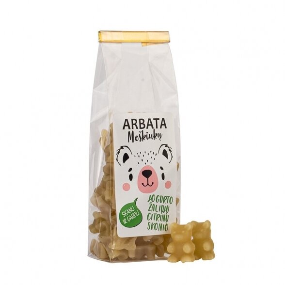 INSTANT TEA TEDDY BEARS, yogurt - green lemon flavor 125g.