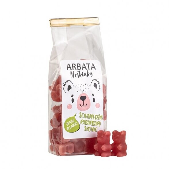 INSTANT TEA BEARS, elderberry and rhubarb flavor 125g.