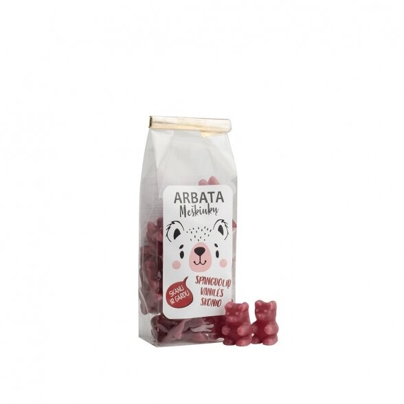 INSTANT TEA BEARS, Cranberry- vanilla flavor 125g.