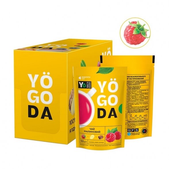 YOGODA RASPBERRY TEA 50g x12 pcs.