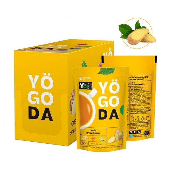 YOGODA IMBIERINĖ ARBATA 50g x12 vnt.